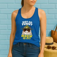 Not So Funny Meow Is It Grumpy Cat Police Trooper Womens Tank Top