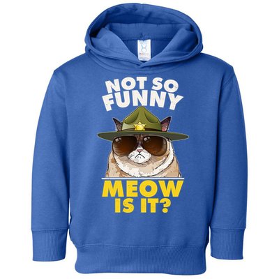 Not So Funny Meow Is It Grumpy Cat Police Trooper Toddler Hoodie
