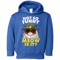 Not So Funny Meow Is It Grumpy Cat Police Trooper Toddler Hoodie