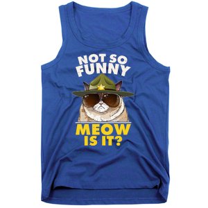 Not So Funny Meow Is It Grumpy Cat Police Trooper Tank Top