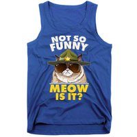 Not So Funny Meow Is It Grumpy Cat Police Trooper Tank Top