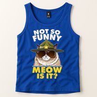 Not So Funny Meow Is It Grumpy Cat Police Trooper Tank Top