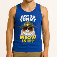 Not So Funny Meow Is It Grumpy Cat Police Trooper Tank Top