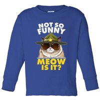 Not So Funny Meow Is It Grumpy Cat Police Trooper Toddler Long Sleeve Shirt
