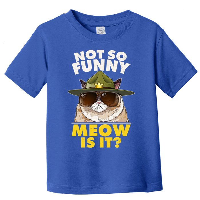 Not So Funny Meow Is It Grumpy Cat Police Trooper Toddler T-Shirt
