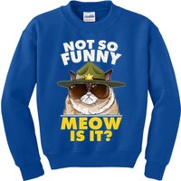 Not So Funny Meow Is It Grumpy Cat Police Trooper Kids Sweatshirt