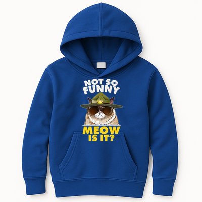 Not So Funny Meow Is It Grumpy Cat Police Trooper Kids Hoodie
