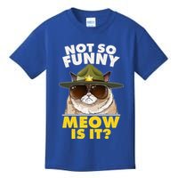 Not So Funny Meow Is It Grumpy Cat Police Trooper Kids T-Shirt