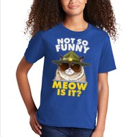 Not So Funny Meow Is It Grumpy Cat Police Trooper Kids T-Shirt