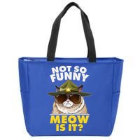 Not So Funny Meow Is It Grumpy Cat Police Trooper Zip Tote Bag