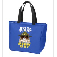 Not So Funny Meow Is It Grumpy Cat Police Trooper Zip Tote Bag
