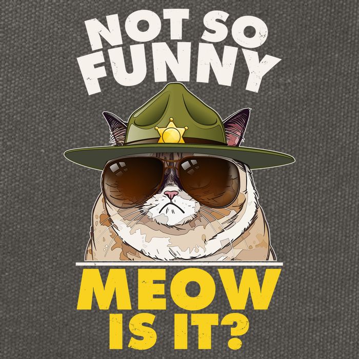 Not So Funny Meow Is It Grumpy Cat Police Trooper Cotton Canvas Backpack