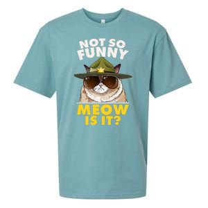 Not So Funny Meow Is It Grumpy Cat Police Trooper Sueded Cloud Jersey T-Shirt