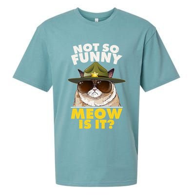 Not So Funny Meow Is It Grumpy Cat Police Trooper Sueded Cloud Jersey T-Shirt