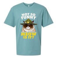 Not So Funny Meow Is It Grumpy Cat Police Trooper Sueded Cloud Jersey T-Shirt