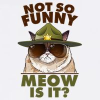 Not So Funny Meow Is It Grumpy Cat Police Trooper Garment-Dyed Sweatshirt