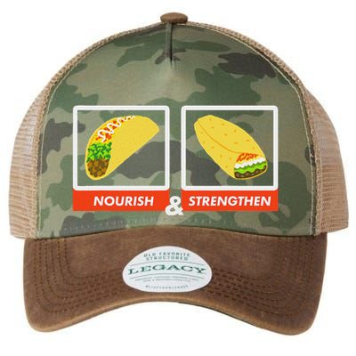 Nourish & Strengthen Funny Lds Taco Burrito Mormon Legacy Tie Dye Trucker Hat