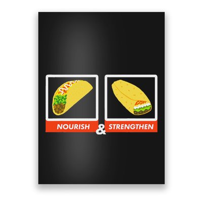 Nourish & Strengthen Funny Lds Taco Burrito Mormon Poster
