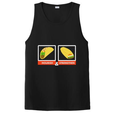 Nourish & Strengthen Funny Lds Taco Burrito Mormon PosiCharge Competitor Tank