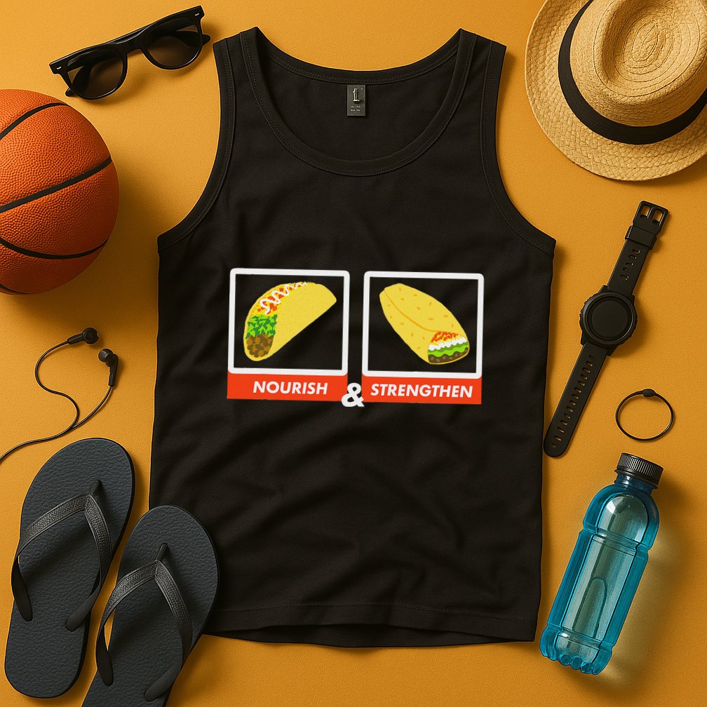 Nourish & Strengthen Funny Lds Taco Burrito Mormon Tank Top