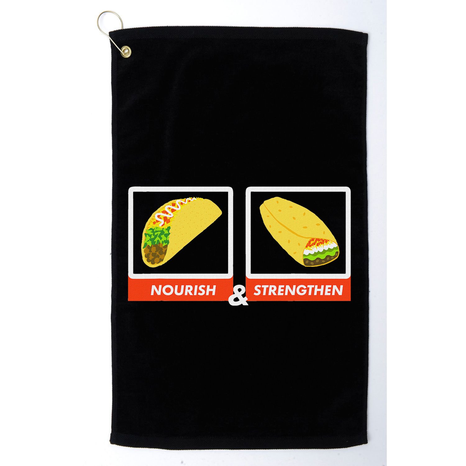 Nourish & Strengthen Funny Lds Taco Burrito Mormon Golf Towel