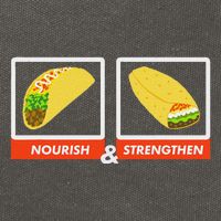Nourish & Strengthen Funny Lds Taco Burrito Mormon Cotton Canvas Backpack