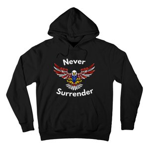 Never Surrender Funny Pro Trump Hoodie