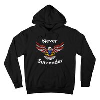 Never Surrender Funny Pro Trump Hoodie