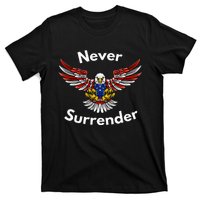 Never Surrender Funny Pro Trump T-Shirt