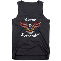 Never Surrender Funny Pro Trump Tank Top