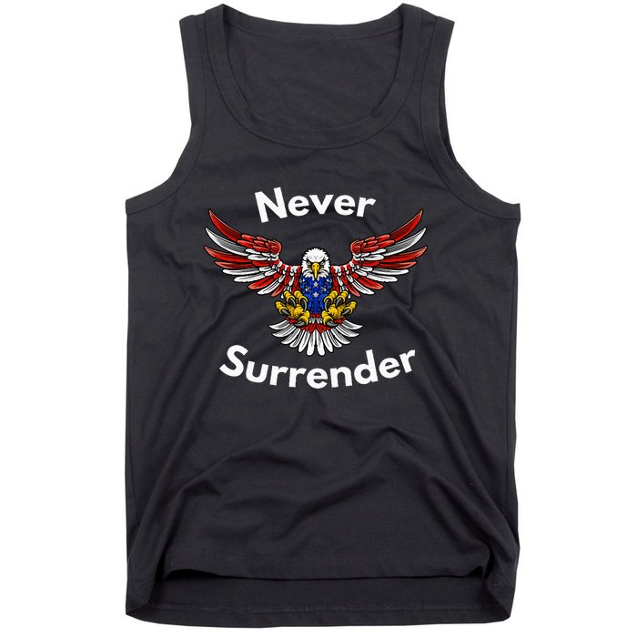 Never Surrender Funny Pro Trump Tank Top