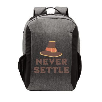 Never Settle Funny Thanksgiving Pilgrim Vector Backpack