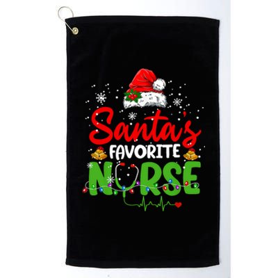 Nurse Santas Favorite Nurse Funny Christmas Gift Platinum Collection Golf Towel