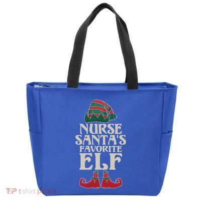 Nurse Santas Favorite Elf Work Hospital Nursing Gift Zip Tote Bag