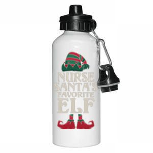 Nurse Santas Favorite Elf Work Hospital Nursing Gift Aluminum Water Bottle