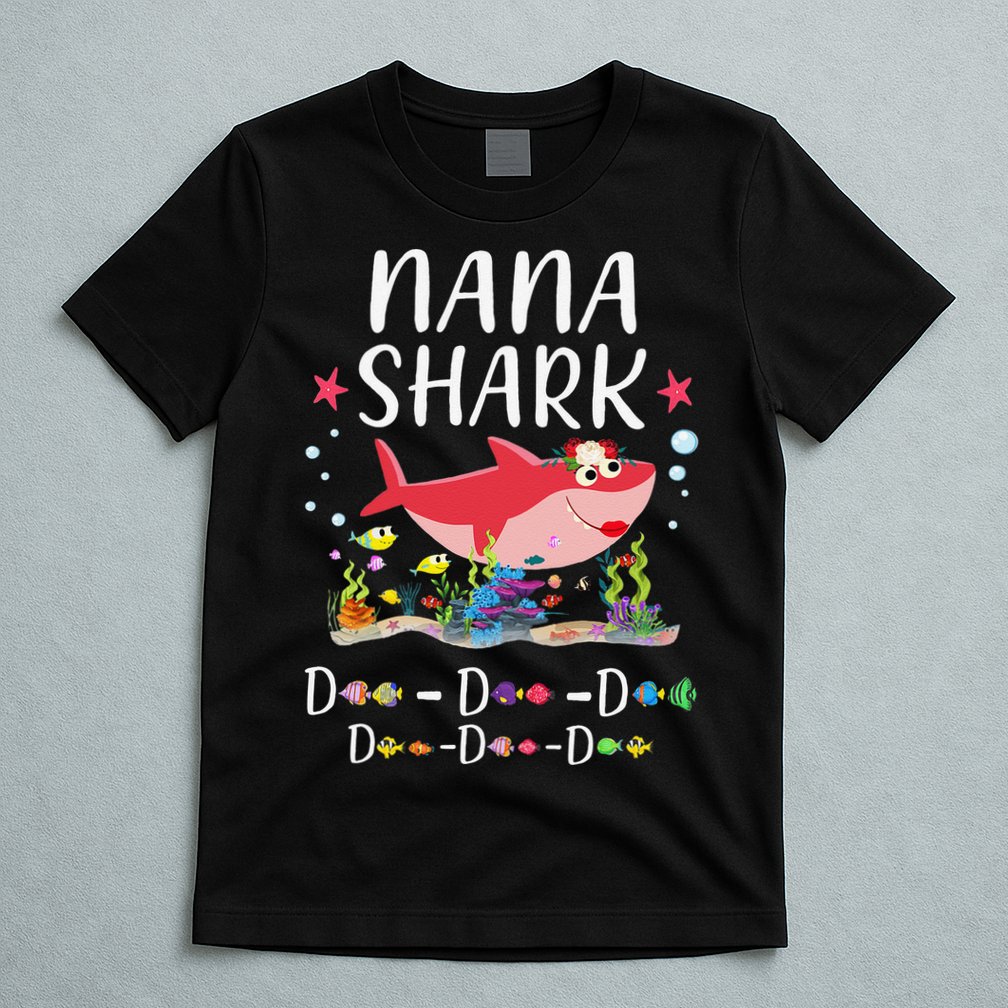 Nana Shark, Funny Mother's Day Floral Gift T-Shirt