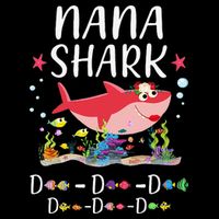 Nana Shark, Funny Mother's Day Floral Gift Tall T-Shirt