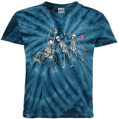 Nurse Skeletons Funny Halloween Hospital Healthcare Crew Kids Tie-Dye T-Shirt