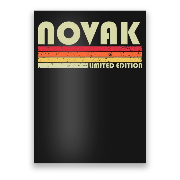 Novak Surname Funny Retro Vintage 80s 90s Birthday Reunion Poster