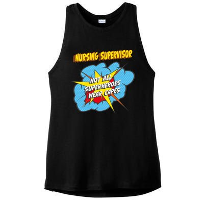 Nursing Supervisor Funny Superhero Job Gift Ladies PosiCharge Tri-Blend Wicking Tank