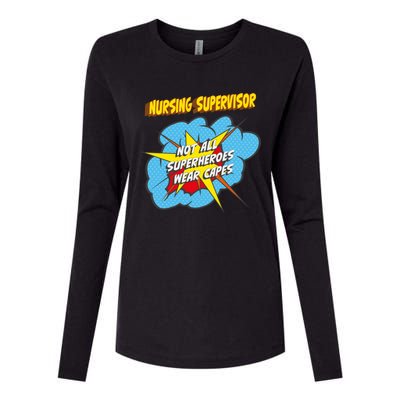 Nursing Supervisor Funny Superhero Job Gift Womens Cotton Relaxed Long Sleeve T-Shirt