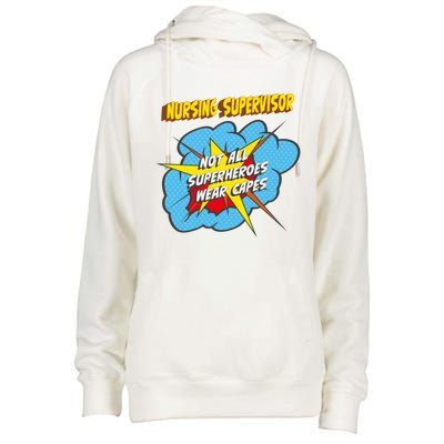 Nursing Supervisor Funny Superhero Job Gift Womens Funnel Neck Pullover Hood