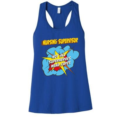 Nursing Supervisor Funny Superhero Job Gift Women's Racerback Tank