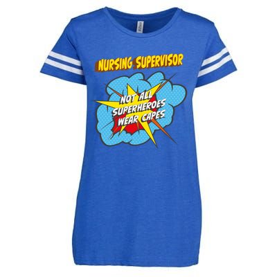 Nursing Supervisor Funny Superhero Job Gift Enza Ladies Jersey Football T-Shirt