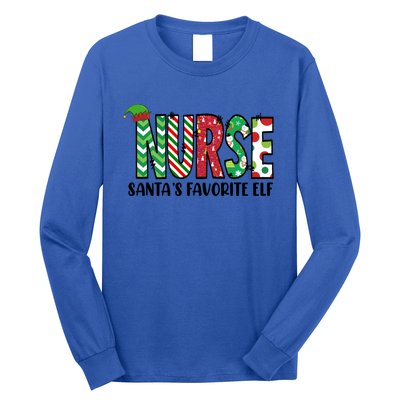 Nurse Santas Favorite Elf Funny Nurse Merry Christmas Gift Long Sleeve Shirt