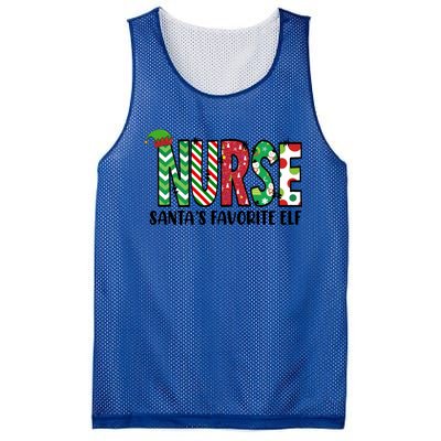 Nurse Santas Favorite Elf Funny Nurse Merry Christmas Gift Mesh Reversible Basketball Jersey Tank