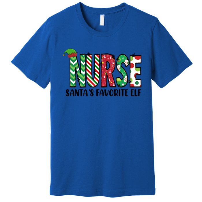 Nurse Santas Favorite Elf Funny Nurse Merry Christmas Gift Premium T-Shirt