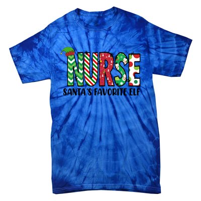 Nurse Santas Favorite Elf Funny Nurse Merry Christmas Gift Tie-Dye T-Shirt