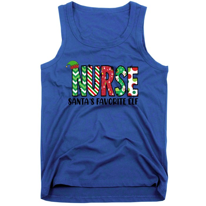 Nurse Santas Favorite Elf Funny Nurse Merry Christmas Gift Tank Top