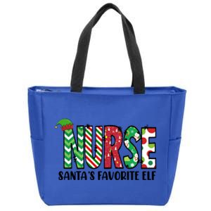 Nurse Santas Favorite Elf Funny Nurse Merry Christmas Gift Zip Tote Bag